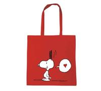 Logoshirt® Peanuts I Snoopy In Love I Borsa in cotone I Stampata I Manici lunghi I rosso I Design originale su licenza