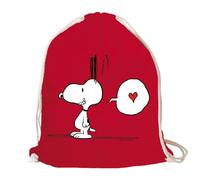 Logoshirt®️ Peanuts I Snoopy In Love I Sacca sportiva I Stampata I AZU-free I rosso I Design originale su licenza