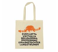 Logoshirt® Pippi Calzelunghe I Nome I Borsa in cotone I Stampata I Manici lunghi I naturale I Design originale su licenza