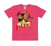 Logoshirt®️ Pippi Calzelunghe I Signor Nilsson I Maglia I T-Shirt Stampate I Bambini I Ragazzo I Rosa Scuro I Design Originale su Licenza I Taglia 9-1 Anni