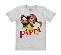 Logoshirt T-Shirt Pippi Calzelunghe - Signor Nilsson - Maglia Pippi Långstrump - L'eroina - Maglietta Girocollo Grigio Melange - Design Originale Concesso su Licenza, Taglia XL
