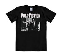 Logoshirt - Pulp Fiction - Vincent Vega & Jules Winnfield - Logo - T-Shirt Uomo - Nero - Design Originale Concesso su Licenza, Taglia L