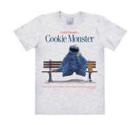 Logoshirt® Sesamo apriti I Cookie Monster I Banco I Life Is Like A Box of Cookies I Maglietta I T-Shirt Stampate I Donna e Uomo I Manica Corta I Grigio I Design Originale su Licenza I Taglia XL