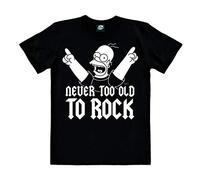 Logoshirt® Simpson I Homer Simpson I Never Too Old To Rock I Maglietta I T-Shirt Stampate I Donna e Uomo I Nero I Design Originale su Licenza I Taglia M
