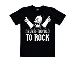 Logoshirt® Simpson I Homer Simpson I Never Too Old To Rock I Maglietta I T-Shirt Stampate I Donna e Uomo I Nero I Design Originale su Licenza I Taglia M