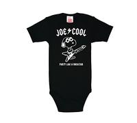 Logoshirt - Snoopy Tutina neonata - Peanuts - Joe Cool - Rockstar Baby Body - Nero - Design Originale Concesso su Licenza, Taglia 62/68, 3-6 Mesi