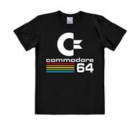 Logoshirt T-Shirt Commodore C64 - Maglia Nerd - Maglietta Girocollo Nero - Design Originale Concesso su Licenza, Taglia XL