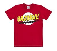 Logoshirt® The Big Bang Theory I Sheldon I Bazinga I Maglietta I T-Shirt Stampate I Donna e Uomo I Rosso I Design Originale su Licenza I Taglia S