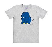 Logoshirt® TV I Die Sendung mit der Maus I Elefante I Maglietta I T-Shirt Stampate I Donna e Uomo I Grigio Melange I Design Originale su Licenza I Taglia XXL