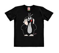 Logoshirt®️ TV - Una Piccola Talpa - Oh Oh I Maglietta - T-Shirt Organico Stampate per Bambini I Nero I Design Originale su Licenza, Taglia 128