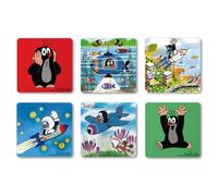 Logoshirt® Una piccola Talpa I Krtek I Avventura I Set di 6 I Sottobicchieri I Coaster I Sughero I 10x10cm I Stampa Resistente I Disegno Originale su Licenza