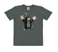 Logoshirt®️ Una Piccola Talpa I Krtek I Urrà I Maglia I T-Shirt Stampate I Bambini I Ragazzo I Grigio I Design Originale su Licenza I Taglia 1½-3 Anni