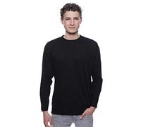 Logostar T Shirt Uomo Maglia Maniche Lunghe Uomo | Maglia Uomo Taglie Forti 3XL - 15XL con Collo Rotondo | Maglietta Uomo a Manica Lunga in Cotone | Maglia Cotone Manica Lunga Uomo | Nero, 8XL