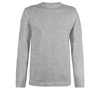 Logostar T Shirt Uomo Maglia Maniche Lunghe Uomo | Maglia Uomo Taglie Forti 3XL - 15XL con Collo Rotondo | Maglietta Uomo a Manica Lunga in Cotone | Maglia Cotone Manica Lunga Uomo | Grigio, 8XL
