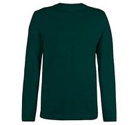 Logostar T Shirt Uomo Maglia maniche lunghe uomo | Maglia uomo taglie forti 3XL - 15XL con collo rotondo | Maglietta uomo a manica lunga in cotone | Maglia cotone manica lunga uomo | Forest Green, 3XL