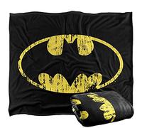 LOGOVISION Batman Classic Logo Distressed Coperta super morbida al tatto setoso - 152 x 127 cm