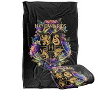LOGOVISION Hogwarts Floral Foliage Crest Coperta super morbida al tatto setoso - 91 x 147 cm