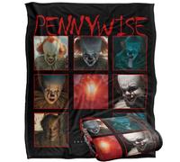 LOGOVISION It Chapter 2 Pennywise Squares Coperta super morbida al tatto setoso - 152 x 127 cm