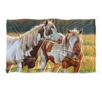 LOGOVISION Painted Horses Coperta super morbida al tatto setoso - 91 x 147 cm
