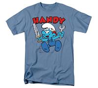 LOGOVISION Smurfs Handy T-Shirt Unisex, Azzurro Carolina, M
