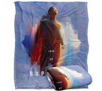 LOGOVISION Superman 2025 Look Up Shield Silky Touch - Coperta super morbida, 152 x 127 cm