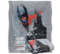 LOGOVISION Superman Batman Double Feature Coperta super morbida al tatto setoso - 152 x 127 cm