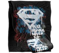 LOGOVISION Superman Real Heroes Never Die Coperta super morbida al tatto setoso - 152 x 127 cm