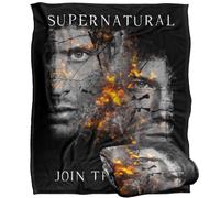 LOGOVISION Supernatural Sam Dean Cracking Portraits Coperta super morbida al tatto setoso - 152 x 127 cm