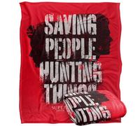 LOGOVISION Supernatural Sam Dean Silhouette Saving People Coperta super morbida al tatto setoso - 152 x 127 cm