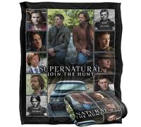 LOGOVISION Supernatural Sam Dean Squares Coperta super morbida al tatto setoso - 152 x 127 cm