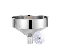 LOGSEE Imbuto Grande in Acciaio Inox 25 cm Cucina in Acciaio Inox con Filtro Rimovibile Imbuto da Cucina in Metallo per Il trasferimento di grani liquidi (Color : Silver, Size : 25/3.8cm)