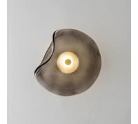LOGT Applique LED in Vetro per Interni Lampada da Parete Curva Design Dimmerabile 3 Modalità Colore Lampada da Soggiorno 3000K/4500K/6000K Illuminazione Decorativa da Parete Rotonda 7W Luce,Grigio