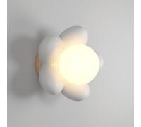 LOGT Applique LED per Interni da 15 W Lampada da Parete a Forma di Fiore 3 Colori Lampada da Comodino Luce da Parete Floreale Lampada da Notte per Bambini Illuminazione da Parete G9,Bianca