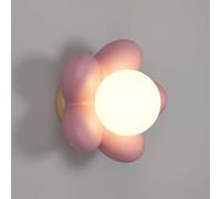 LOGT Applique LED per Interni da 15 W Lampada da Parete a Forma di Fiore 3 Colori Lampada da Comodino Luce da Parete Floreale Lampada da Notte per Bambini Illuminazione da Parete G9,Rosa