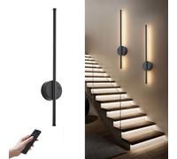 LOGT Appliques Murales d'intérieur Lampes Murales Rechargeables par USB Lampe de Chevet Moderne Rechargeable Sans Perçage Lit Lampe Sans électricité Éclairage Mural Longues Bandes,Nero,60CM