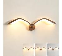 LOGT Lampada da Parete a LED a Forma di Animale Uccello Per interni Lampada da parete dimmerabile 3 Temperature di Colore Gabbiano creativo Lanterna da comodino 3000K/4500K/6000K Lanterna,Marrone,50CM