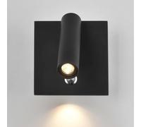 LOGT Lampada da Parete a LED Dorata con Interruttore e Porta di Ricarica USB Lampada da Interno Orientabile Faretto Bianco Caldo 3000K Luci da Comodino Rotonde Luce da Lettura da Parete,Nero