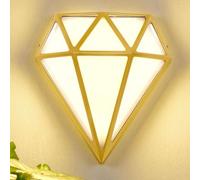 LOGT Lampada da Parete Esterna a LED IP65 Lampada da Esterno Impermeabile Luce da Parete Retrò Dorata Design Creativo Applique in Alluminio Paralume in Acrilico Applique Industriale Vintage,Groß