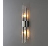 LOGT Lampada da Parete Moderna Cristallo Oro 2 Fiamme Applique da Interno Luce LED da comodino E12 Lampadina K9 Cristallo Acciaio Inox Applique da Parete 3 Modalità di Colore Lampada da Lettura,Nero