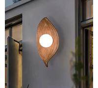 LOGT Lampada da Parete Retrò Resina Wabi-Sabi Applique Rotonda Paralume Luna Luci da Parete Vintage Industriali LED Illuminazione da Interni Art Déco per Soggiorno, Camera da Letto,Nero