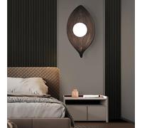 LOGT Lampada da Parete Retrò Resina Wabi-Sabi Applique Rotonda Paralume Luna Luci da Parete Vintage Industriali LED Illuminazione da Interni Art Déco per Soggiorno, Camera da Letto,Natural