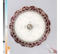 LOGT Lampada da Soffitto a LED Dimmerabile Telecomando Interruttore Luce da Soffitto Paralume in Vetro Colorato Lampada Decorativa Luci da Soffitto Moderne Stile Mediterraneo Lampadas,Rosso