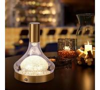 LOGT Lampada da tavolo a LED Senza fili Design Decanter per vino Lampada da tavolo a batteria per interni Dimmerabile tramite touch Luci da comodino 3 temperature di colore Luce,D'oro