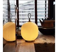 LOGT Lampada da Tavolo a Sfera LED, Paralume Rotondo in Vetro, Colore Arancione, Dimmerabile con Interruttore Touch, Lampada da Comodino, Ricaricabile via USB, 3 Livelli di Luminosità Luce,Beige