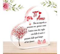 LOHAME Idea Regalo per Lei Regalo Anniversario per Lei Fidanzata Acrilica A Forma di Cuore Segno Regalo di San Valentino per Lei Ornamenti Acrilici Regalo Natale Regalo Matrimonio per Lui e Lei