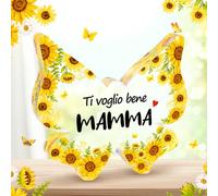 LOHAME Targhe Regalo Mamma Festa della Mamma Idee Regalo Regalo Mamma Compleanno Regalo per Mamma Acrilica a Forma di Farfalla Ornamenti Acrilici Regalo-per Figlia e Figlio Regali Mamma Madre Mom