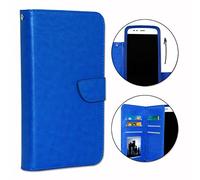 Lohas Edition - Custodia a portafoglio per Huawei Nova 7 SE 5G, in ecopelle con doppia aletta interna, porta carte, chiusura magnetica e cuciture a vista - blu