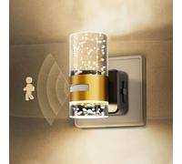 LOHAS-LED Luce notturna con sensore di movimento, presa notturna con 3 modalità (on/auto/off), luce bianca calda 3000 K, lampada notturna dimmerabile 0-100 lm, luce notturna in acrilico per corridoio