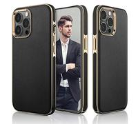 Lohasic Custodia in pelle progettata per iPhone 13 Pro, custodia di lusso classica antiscivolo con impugnatura morbida protettiva a corpo intero compatibile con iPhone 13 Pro 5G da 6,1 pollici, nero