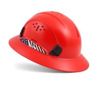 LOHASTOUR Casco di sicurezza a tesa intera, tipo I ventilato, cascos de construccion, cascos de construccion, adesivo riflettente per uomo e donna, 6 punti di sospensione a cricchetto